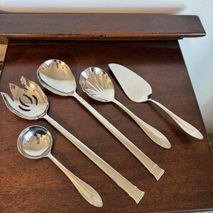 5 Pc Heritage Mint Stainless Steel Serving Utensils Set of 5 - Mismatched